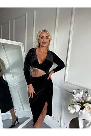 Pretty Velvet dress with rhinestones