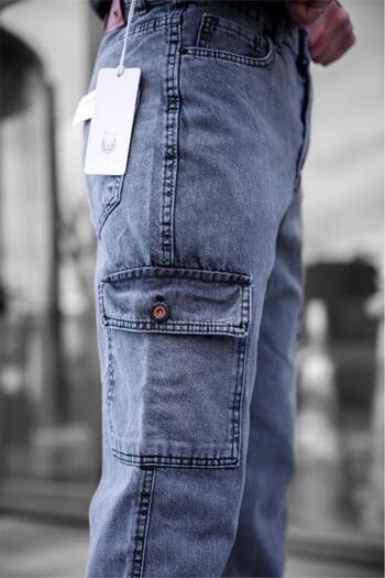 Oksit Prf 011 Distressed Commando Baggy Fit Jeans Cargo Pants