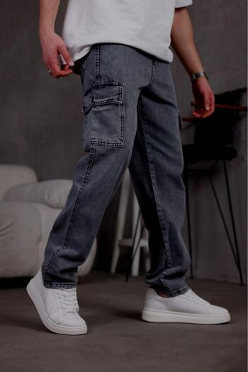 Oksit Prf 011 Distressed Commando Baggy Fit Jeans Cargo Pants