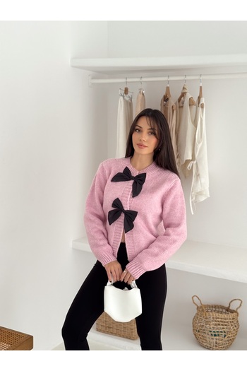 SLAW REZZ Bow Detailed Knitwear Cardigan