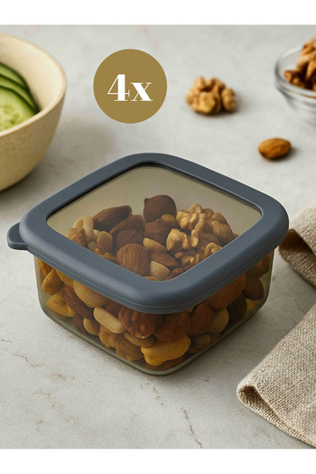 Mapple Home 4-Piece Multi-Purpose Square Storage Container – 400 ml