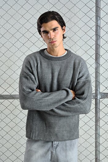 GIESTO Effective Knitwear Anthracite Sweater