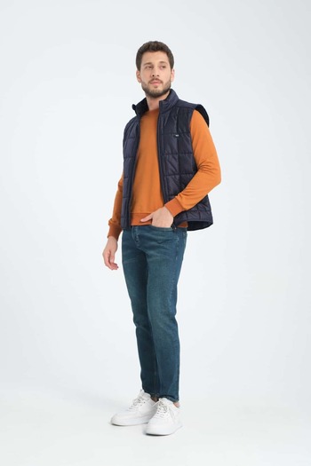 Wise Men's Toast Square Quilted Stand Collar Vest