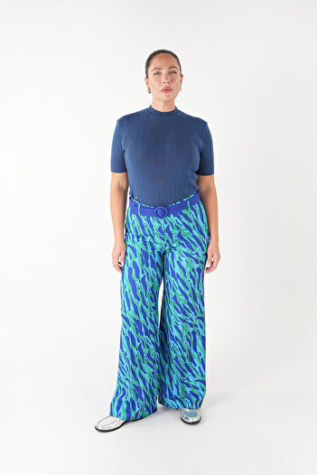 Guzella Printed Wide-Leg Plus Size Pants