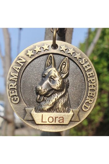 SK9 Personalized German Shepherd Tag with Name, Phone Number, Address Engraving
