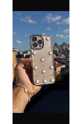 OSG iPhone 16 Pro Compatible Five Clover Design Epoxy Embedded Premium Non-Yellowing Durable Phone Case
