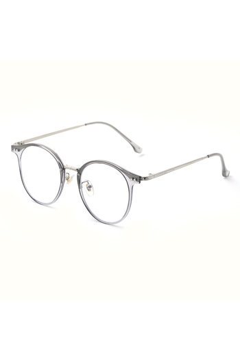 TomyHelf Unisex Round Metal Framed Blue Light Protective Computer (Screen) Glasses Gray Frame