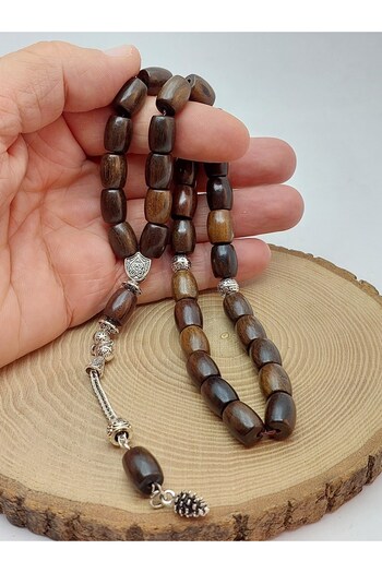 Yasamtohumu Walnut Wood Capsule Cut 33-Piece Prayer Beads 9.5*12 (56900)