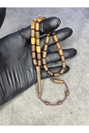 Mos Tespih High-End Brown Natural Rosewood Prayer Beads with System