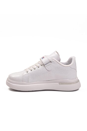 WALKWAY Ruffon 2540-26K F White Patent Leather-Silvery Seasonal Children's Sports Shoes