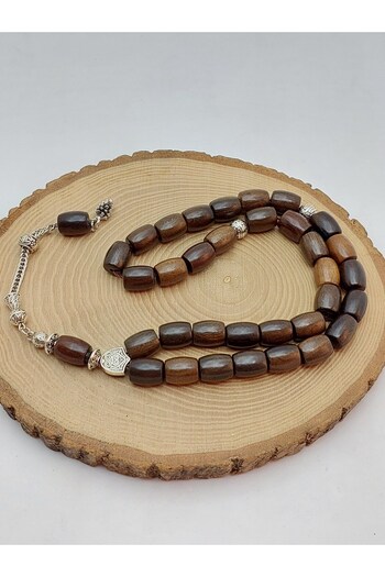 Yasamtohumu Walnut Wood Capsule Cut 33-Piece Prayer Beads 9.5*12 (56900)