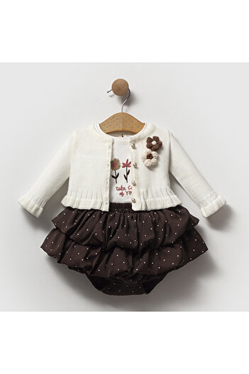 Öztürkpartievi Blumli 3-Piece Girls' Set