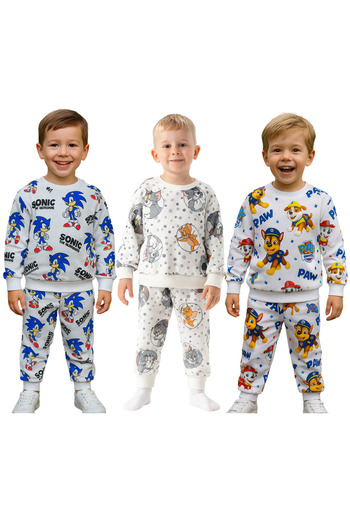 minitrends 3 Pieces Seasonal Printed Boys' Bottom and Top Set