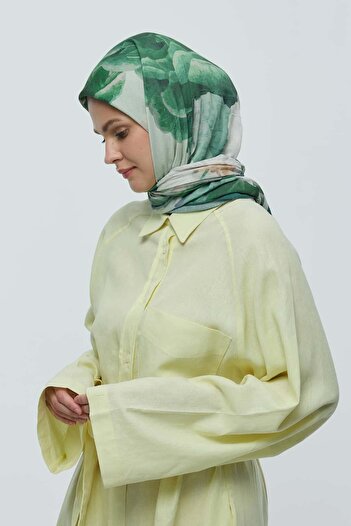 Modakaşmir Rosa Pattern Bamboo Scarf