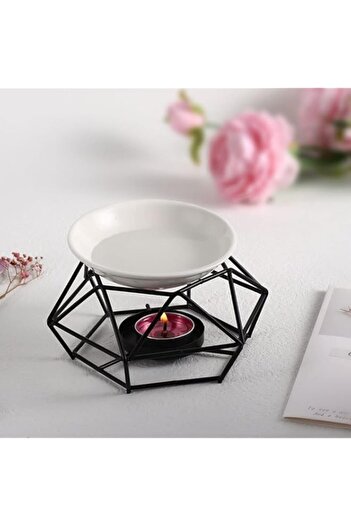 Generic Bukela Delicate Romantic Ceramic Tealight Candle Holder Oil Burner, Essential Oil Incense Aroma Dif