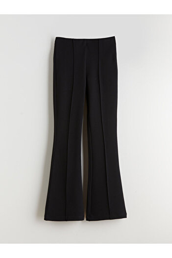 LC Waikiki Black Elastic Waist Flared Women's Trousers