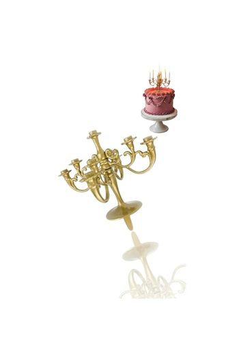 Generic Honwor® Golden Birthday Cake Toppers Set with 9 pcs Candles and 1 pcs Candlestick Bracket for Kids