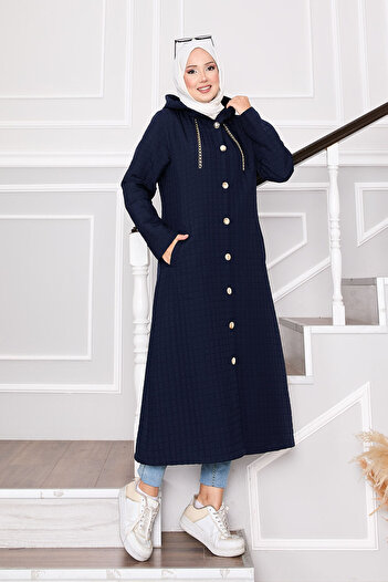 EBRUTESETTÜR Quilted Cap with Hood and Pocket Detail