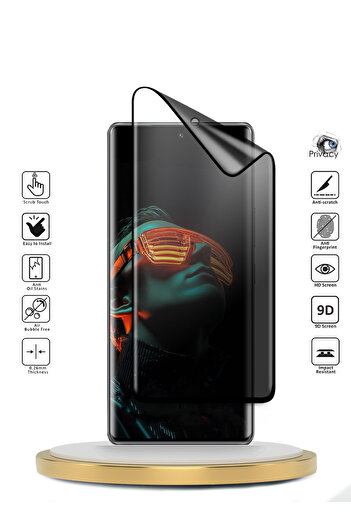Wtech Tecno Pova Curve 5G 2025 Nano Ceramic Privacy Full Glue Full Cover Matte Flexible Clear/Black