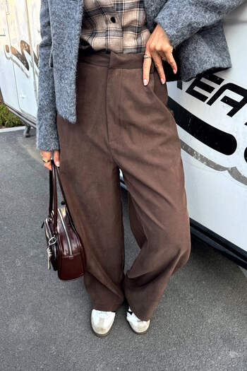 Sue Store Brown Belted Balloon Pants