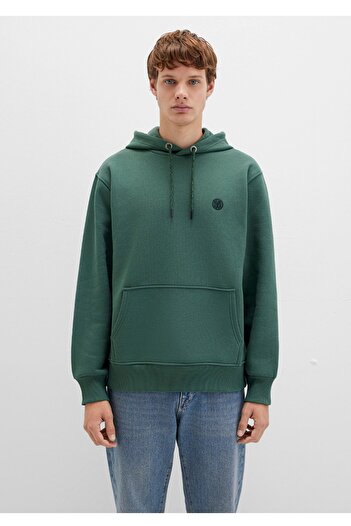 Mavi Logo Embroidered Hooded Loose Fit Sweatshirt