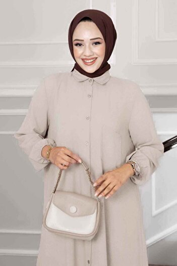 EBRUTESETTÜR Length Buttoned Aerobin Hijab Double Set
