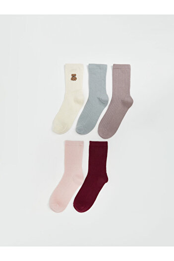 LC Waikiki Peak New Season Embroidered Women's Socks 5 Pack