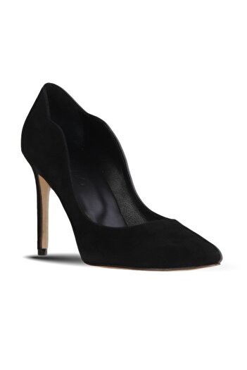 Bueno Shoes Black Suede Women's Heeled Shoes 30Wg22090
