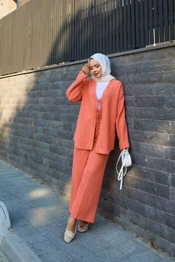 EBRUTESETTÜR Kimono Double Set with Tie-Up Detail on the Front