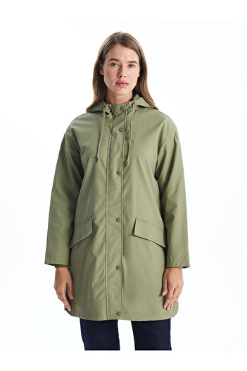 LC Waikiki Ozmak Brand New Season Women's Hooded Plain Raincoat