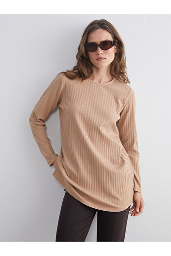 LC Waikiki İzr New Season Crew Neck Ribbed Women's Tunic