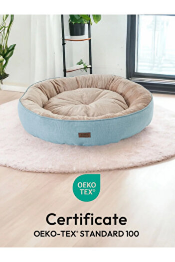Desire Russell Luxury Cat/Dog Bed, Non-Slip Mat, Certified Fabric, Washable, Silicone Fiber Filled