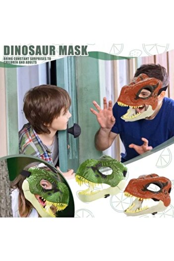 Wen Sheng Dinosaur Mask With Simulation Sound, Glow In The Dark,&Eyes With Lights, Party Cosplay Cos