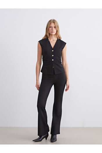LC Waikiki LCW Vision V-neck gathered women's classic vest