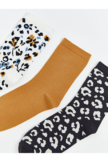 LC Waikiki Cey New Season Patterned Women's Socks 5-Piece Set