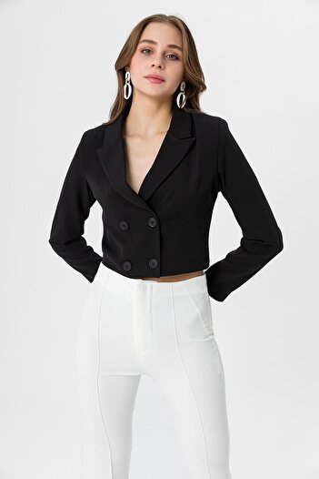 citycenterfashion Women's Short Button Closure Blazer Jacket Cty-Sim-250467