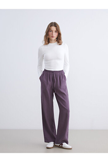 LC Waikiki Modal Blended Women's Trousers with Elastic Waist