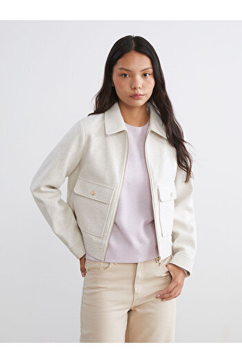 LC Waikiki Peak New Season Shirt Collar Women's Cashmere Jacket