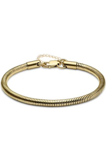 Hmd Gold Color Unisex Snake Chain (4 mm) Steel Bracelet