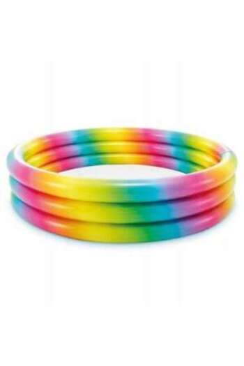 Intex Multicolor Inflatable Pool for Children, 58439 Rainbow, 330 Liters, 147 x 33 CM