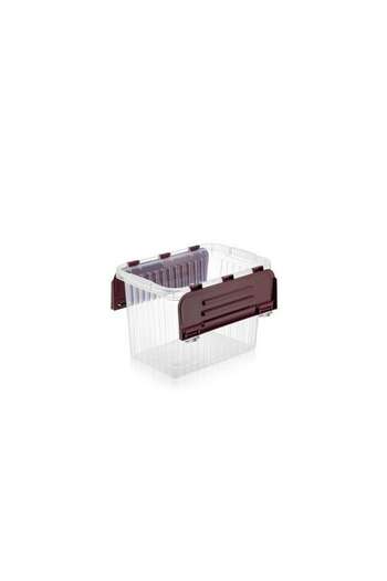 OEM Storage Box from PP, Double Opening Lid, Transparent, 27 L