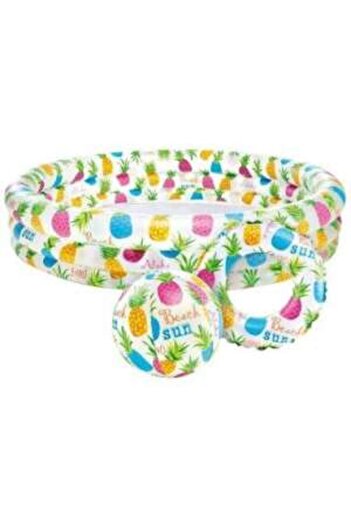 Intex Inflatable Pool Set for Kids, Including Float and Ball, 59469, 132 x 28 cm, Multicolor