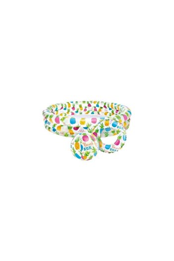 Intex Inflatable Pool Set for Kids, Including Float and Ball, 59469, 132 x 28 cm, Multicolor