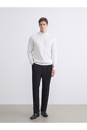 LC Waikiki Beige Half Turtleneck Long Sleeve Men's Knitwear Sweater