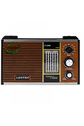 leotec Portable radio with 11 bands, 220v power supply and batteries,