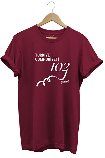 WİDİ October 29, 102. Year Design Printed 100% Cotton Regular Fit Crew Neck Unisex T-Shirt