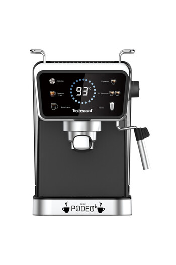 Techwood Espresso machine TCA-1386EXN, 1350W, 20bar, 1.5l, 5mode, Touch, Steam nozzle, Black/S steel