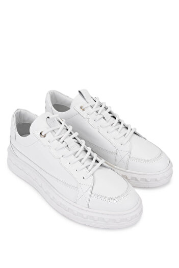 Tamer Tanca Men's Genuine Leather White Sneakers & Sports Shoes