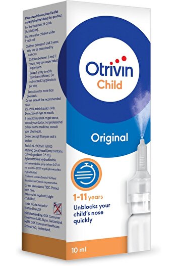 OTRIVIN 0.05% Child Nasal Decongestant Spray 10 ml