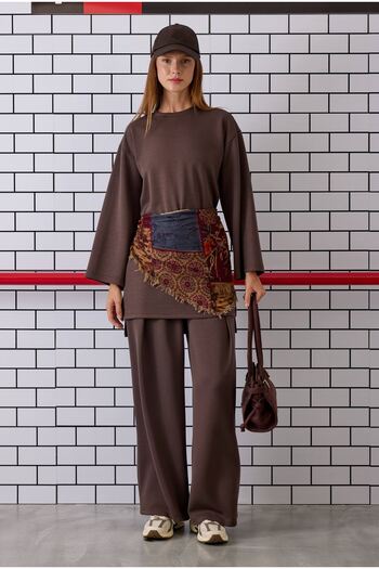 HEQA Modal Basic Long Sweatshirt Bitter Brown